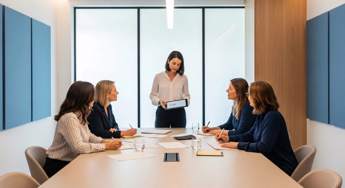 equipe de análise em reunião estratégica
